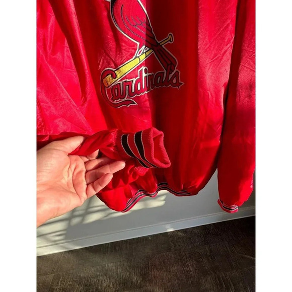 St.Louis Cardinals Nike Satin Bomber Jacket Mens Snap Button Baseball Coat Sz XL - Picture 6 of 15